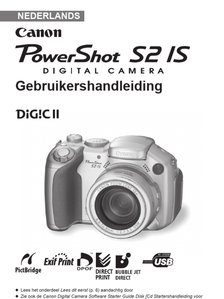 PowerShot S2 Is Camera User Guide NL | PDF