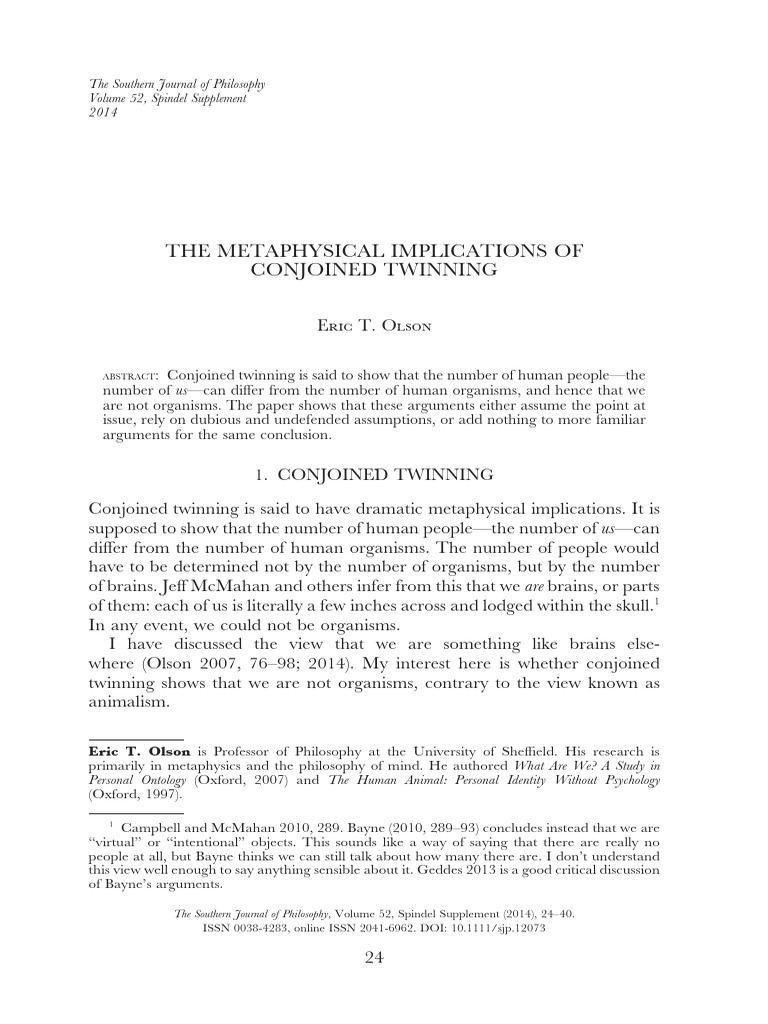Olson Twinning | PDF
