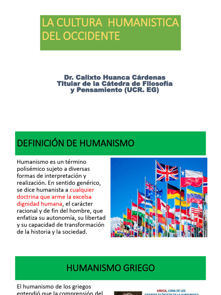 Cultura Humanística de Occidente (PDF - Prof) | PDF