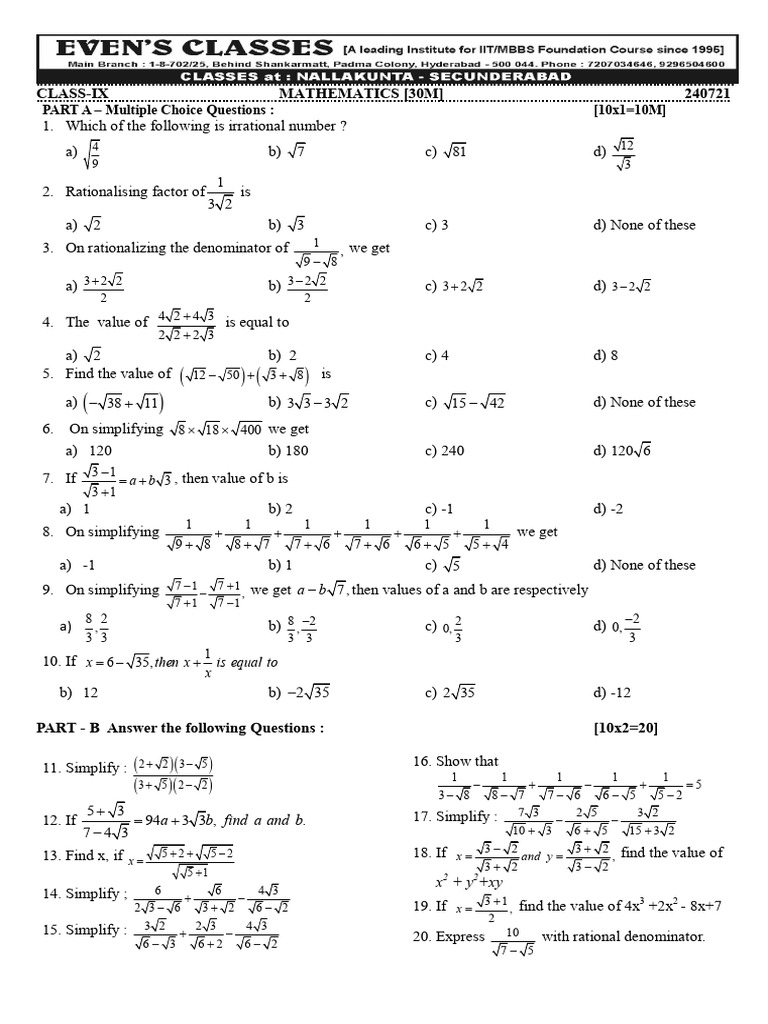 CLass - 9 | PDF