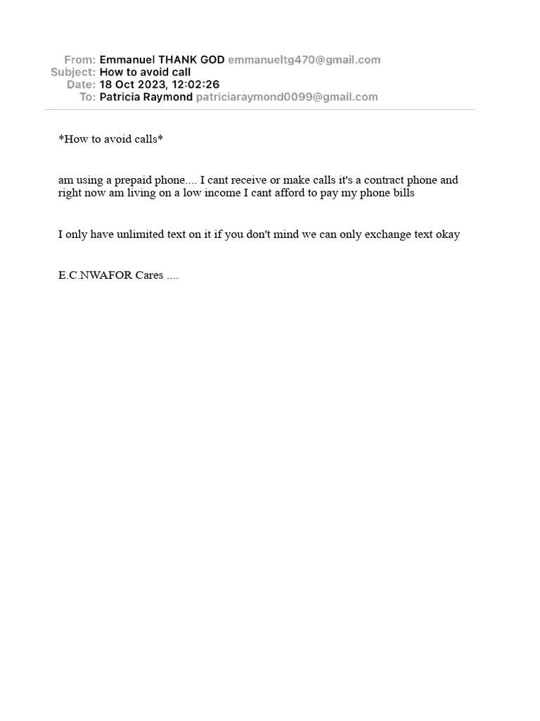 How To Avoid Call | PDF