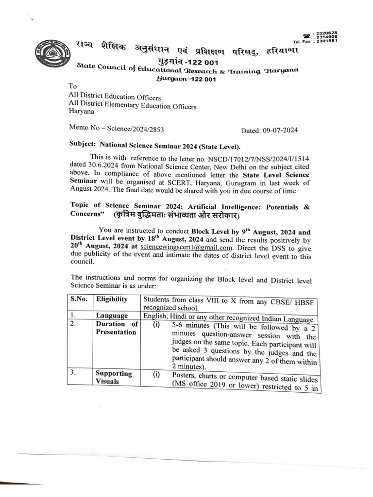 National Science Seminar 2024 | PDF