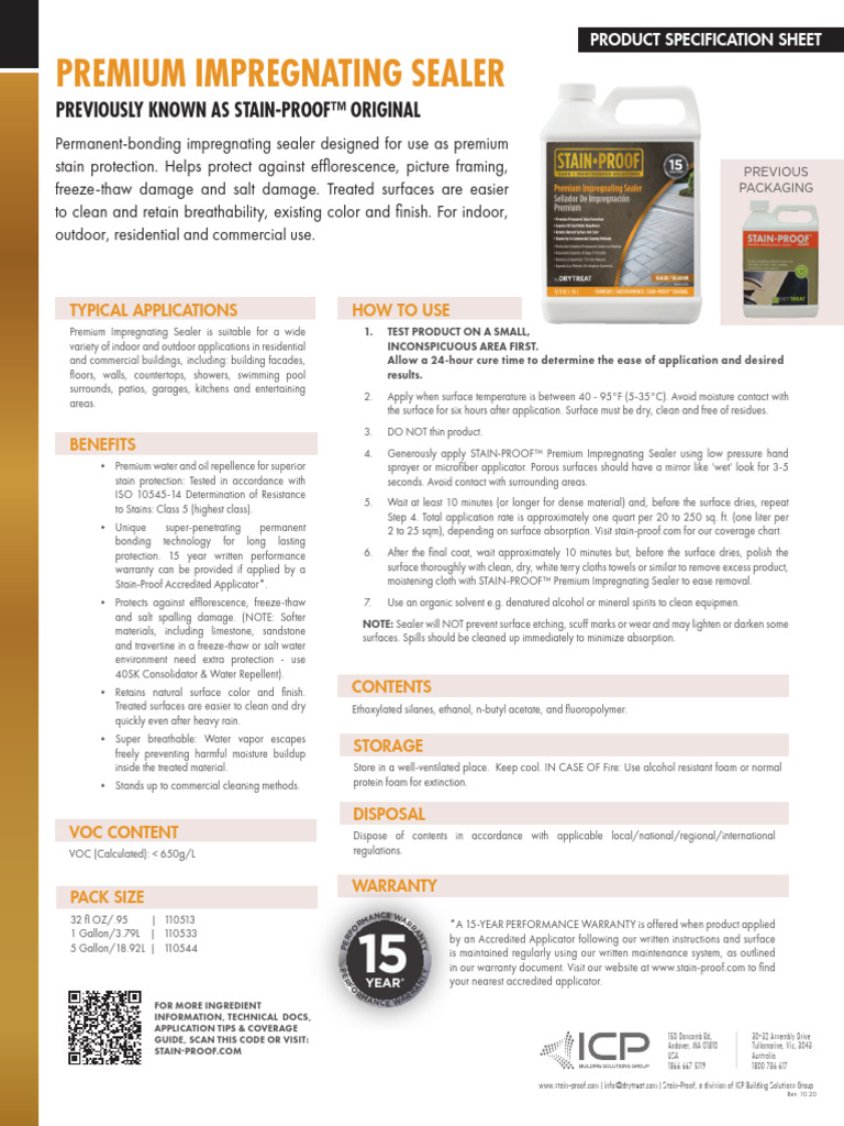Premium Impregnating Sealer Guide | PDF | Ethanol | Countertop