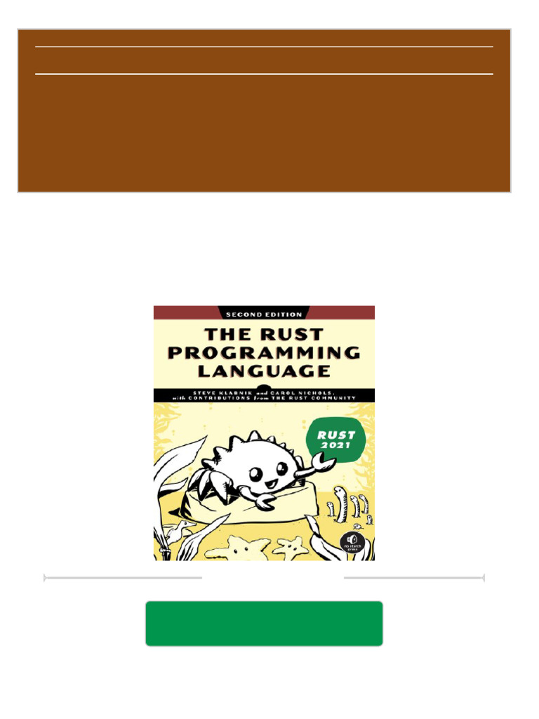 Instant Ebooks Textbook The Rust Programming Language 2nd Edition Steve ...