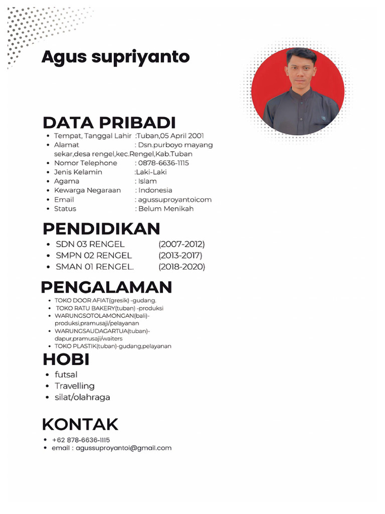CV Agus Supriyanto | PDF