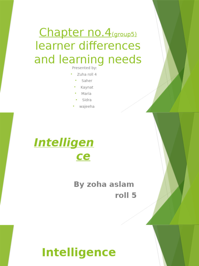Chaptr 4 Group 5 Presentation Educational Psychology | PDF
