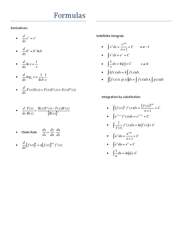 Formulas | PDF