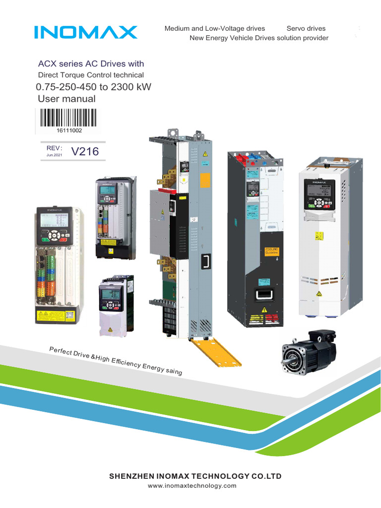 Inomax ACX Series User Manual | PDF | Electric Motor | Business