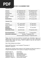 Key Dates 2011-2012