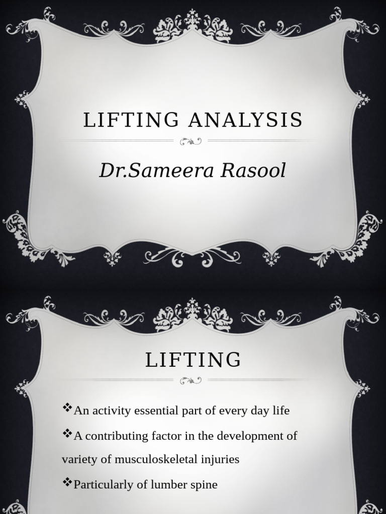 Lifting Analysis | PDF | Back Pain | Musculoskeletal System