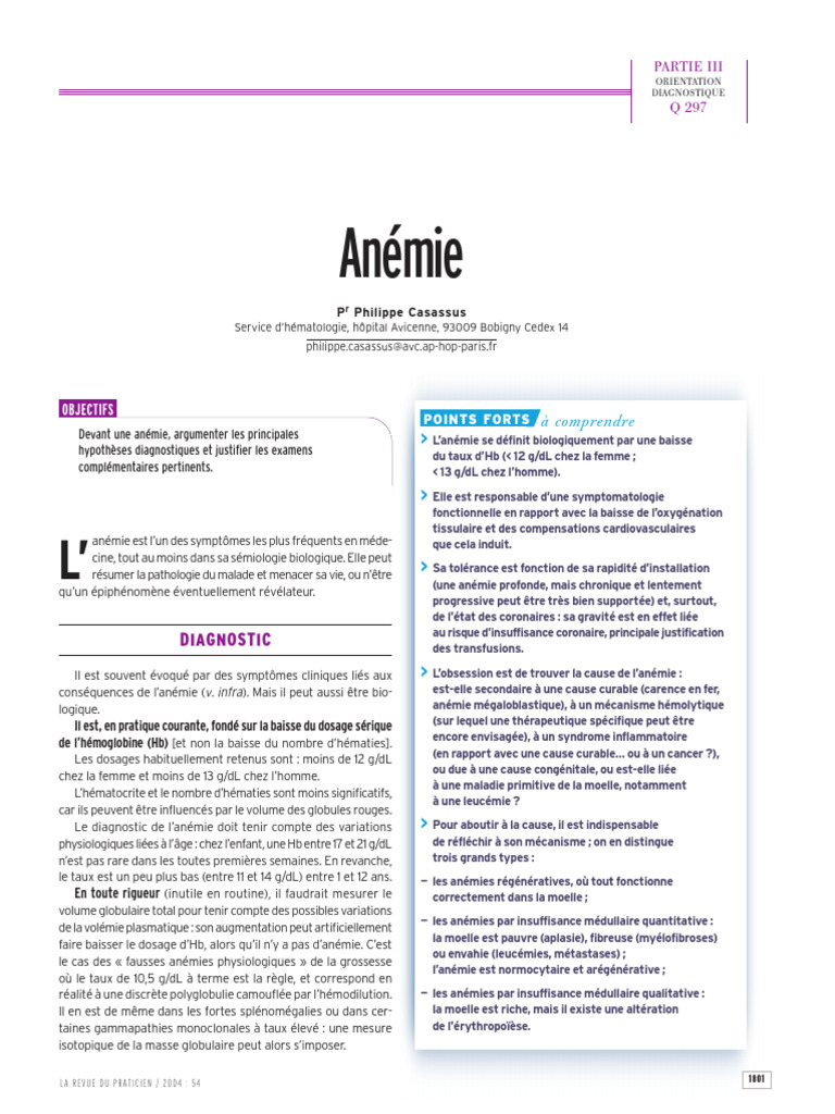 Anémie | PDF
