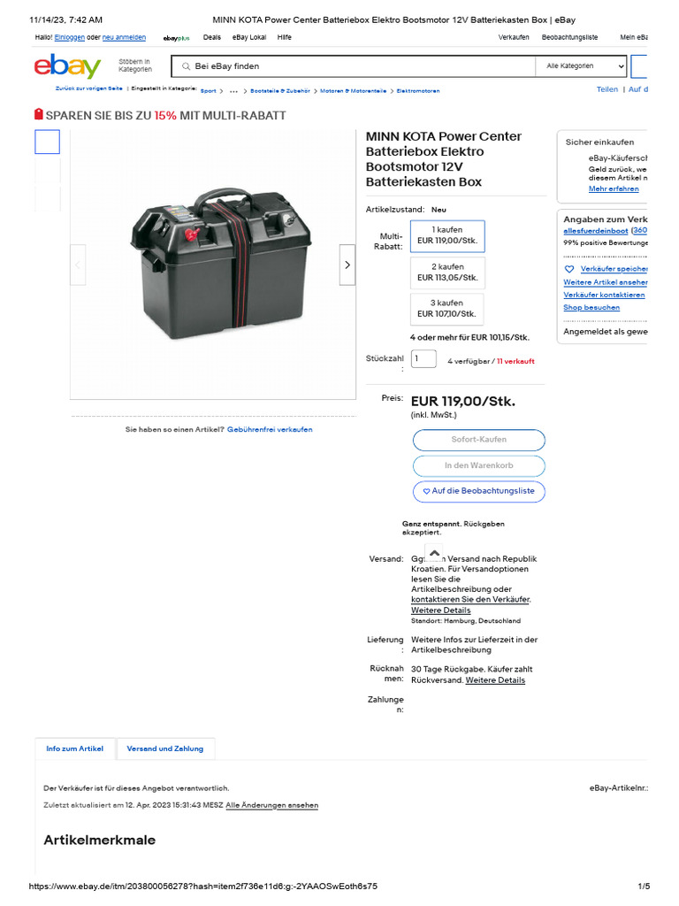 Batteriebox Mit Doppelten USB-Anschlüssen & Spannungsanzeige – Für Boote, Camping, 44x24,5x27 Cm, Inkl. Haltegurte