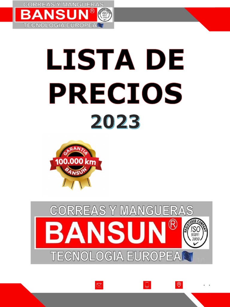 Lista de Precios Bansun - Septiembre 2023 | PDF