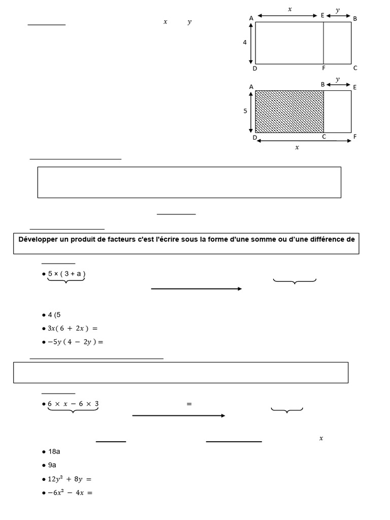 Fiche leçon1-La distributivité | PDF