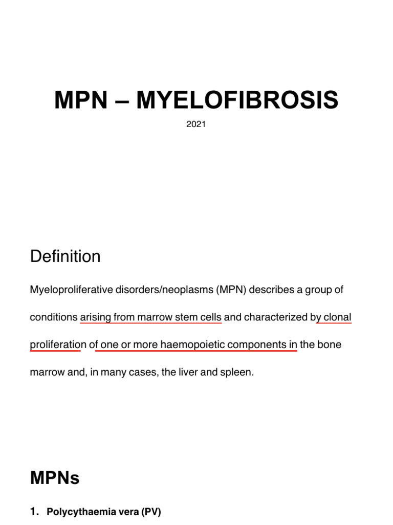 MYELOFIBROSIS | PDF