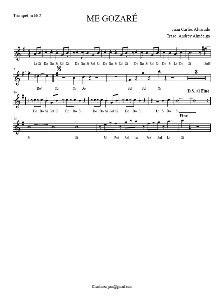 Me Gozaré Notas - Trompeta 2 | PDF