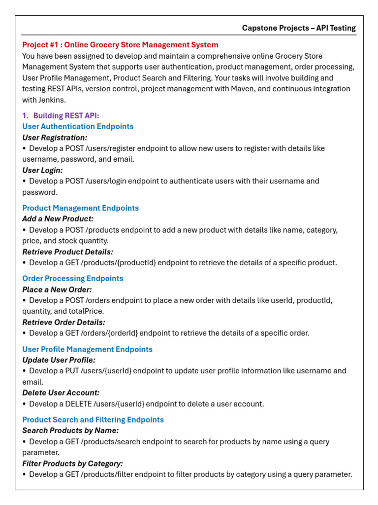 Api testing online grocery management system pdf