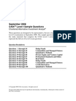 September 2008 Caia Level I Sample Questions: Chartered Alternative Investment Analyst