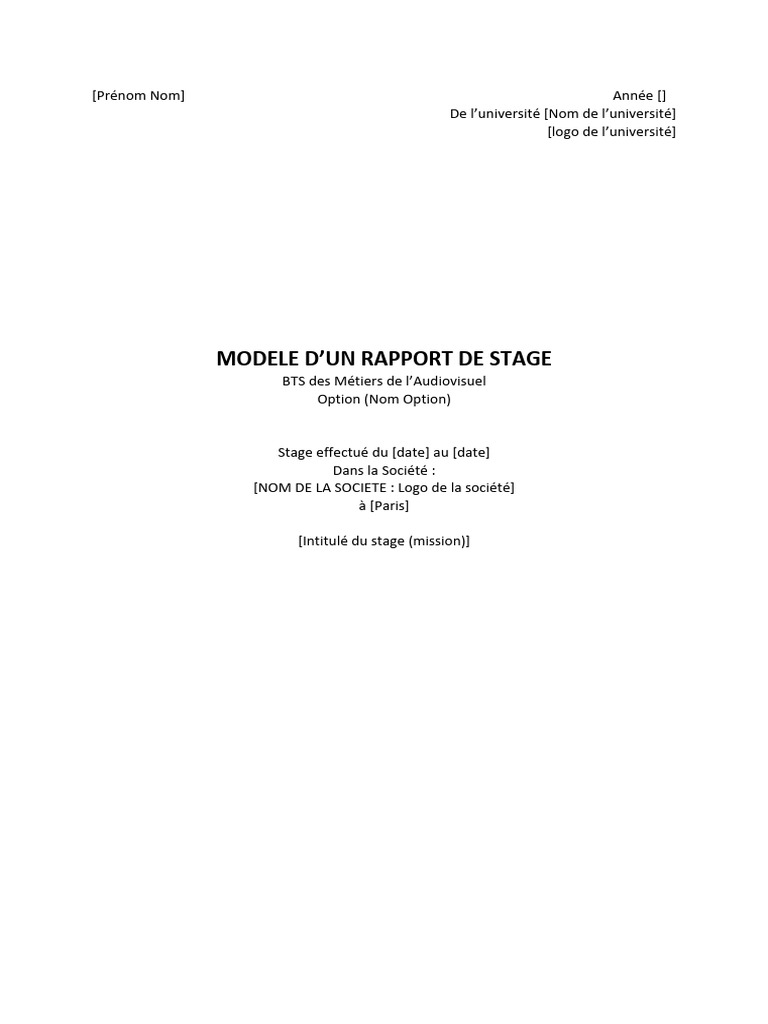 Modele D'un Rapport de Stage | PDF