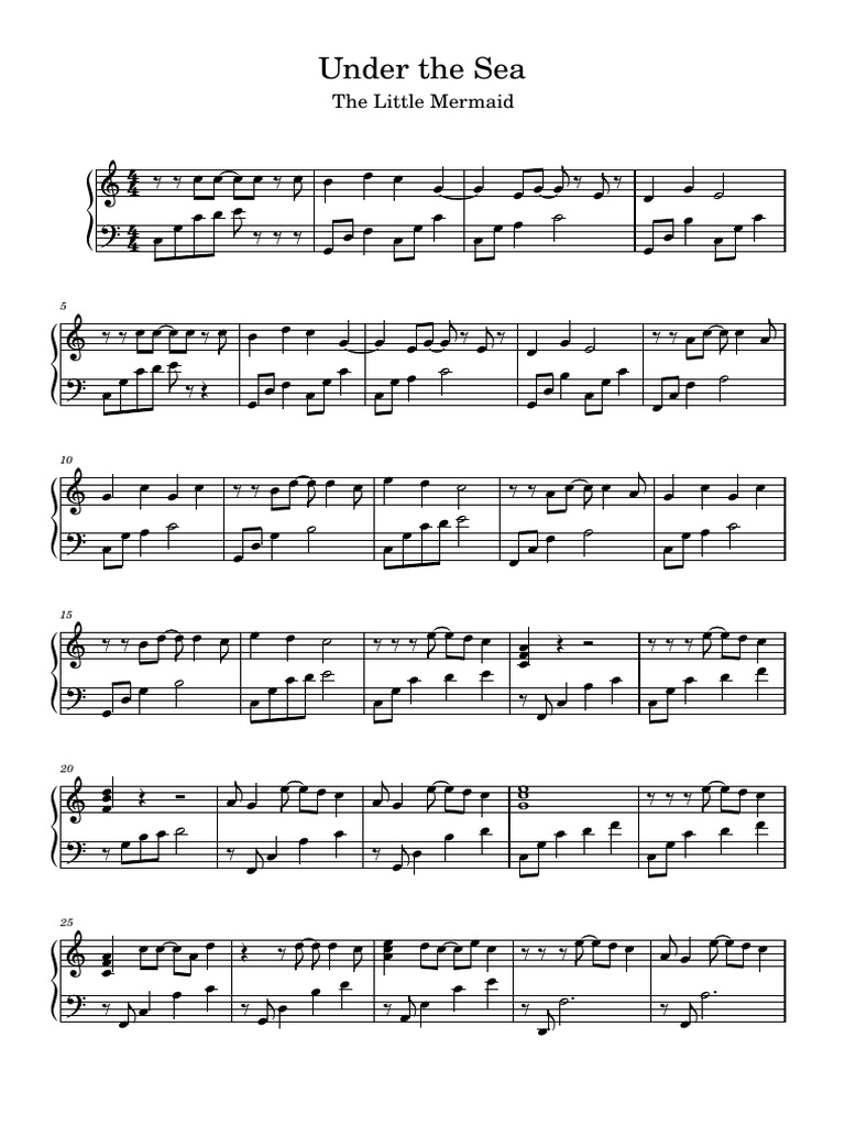 Under the Sea sheet music | PDF