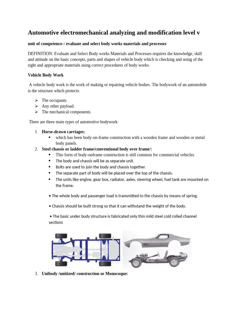 Body Work Process | PDF