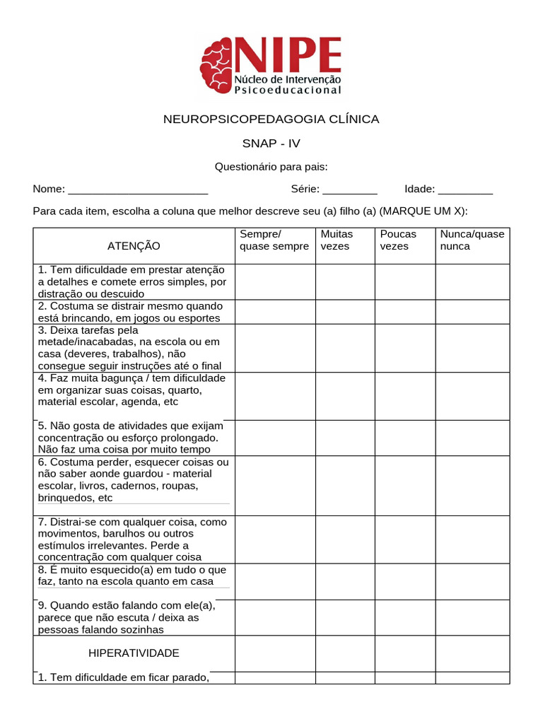 SNAP IV para Pais | PDF