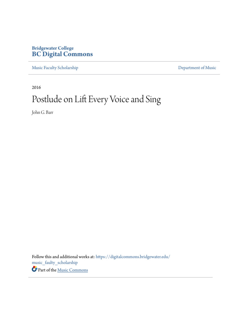 Postlude On Lift Every Voice and Sing | PDF