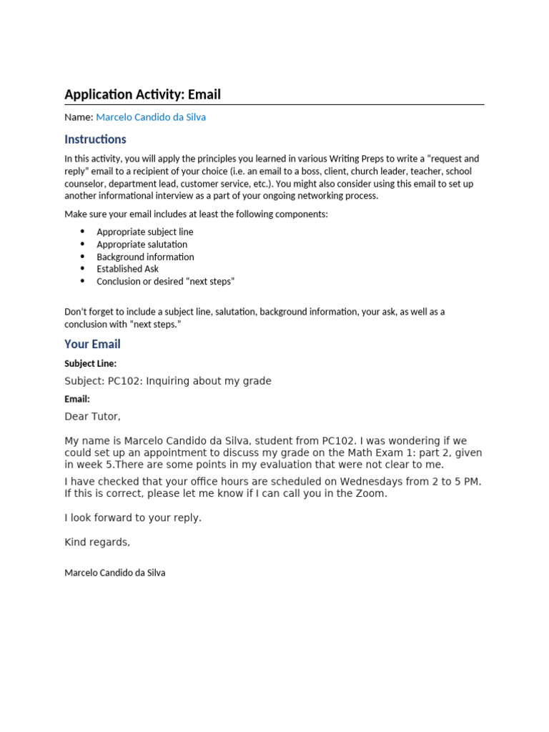 Email Writing Activity for Students | PDF