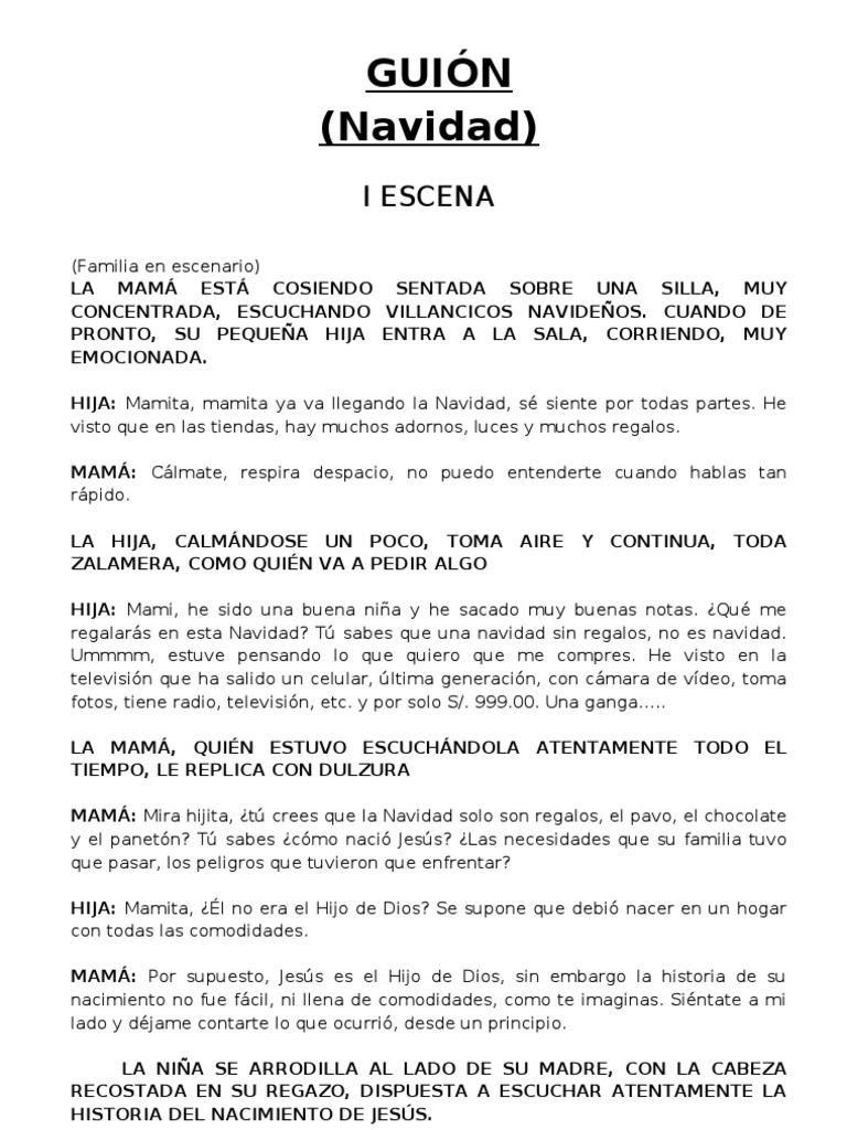 Guion Teatral Navideño para Niños | PDF | María, madre de Jesús ...