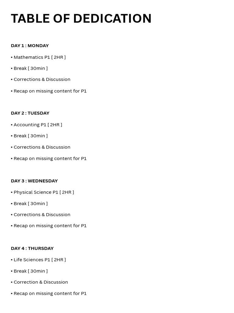Table of Dedication - 20240825 - 064444 - 0000 | PDF