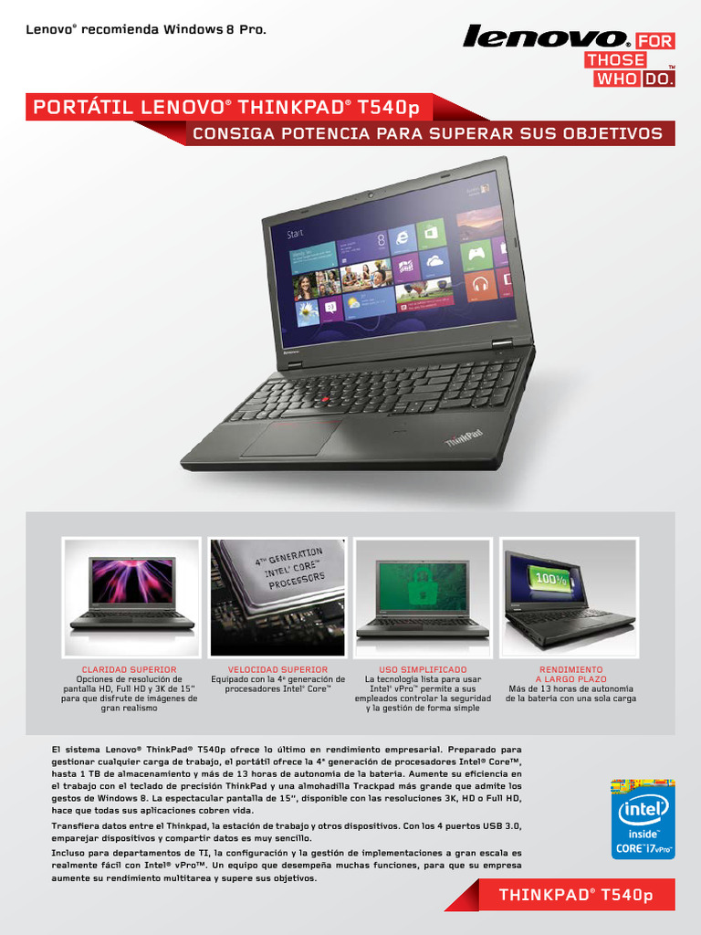 Thinkpad t540p Datasheet | PDF