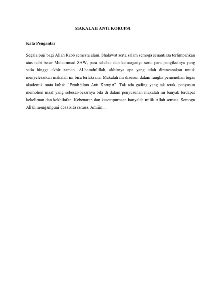 Makalah Anti Korupsi