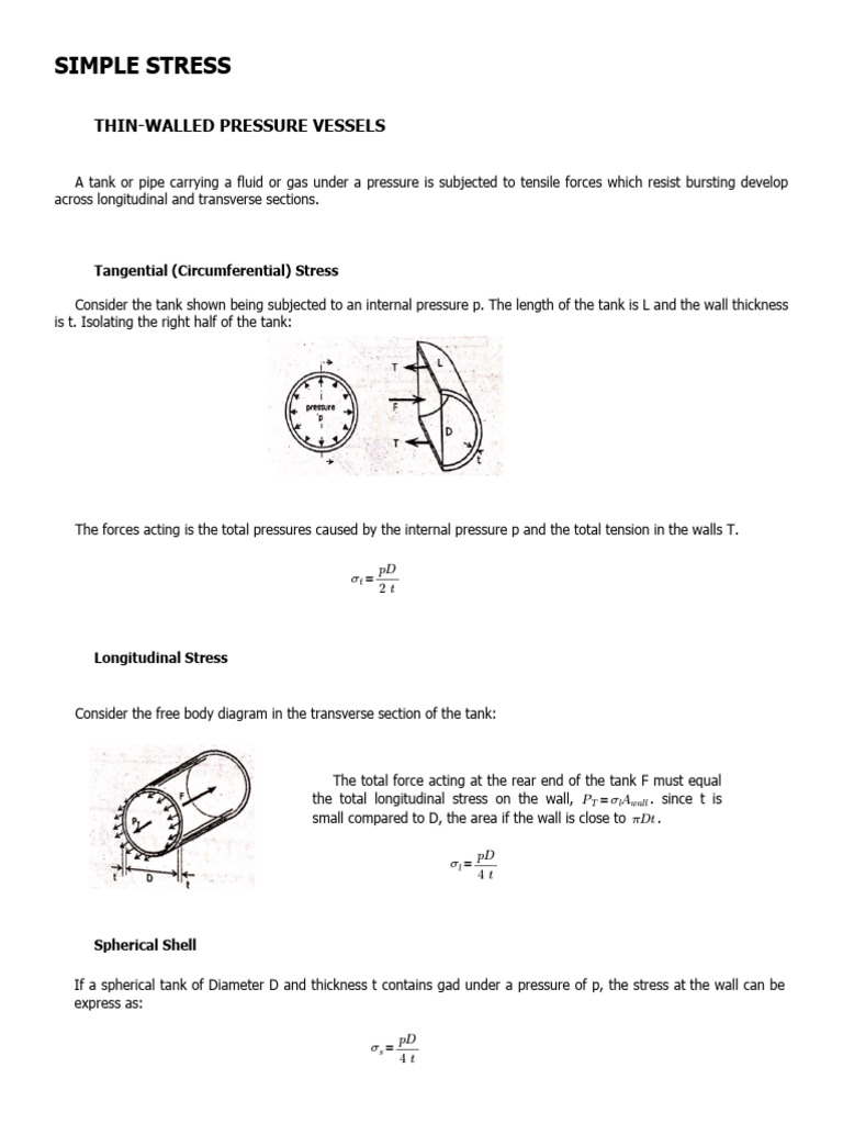 Thin Walled Pressure Vessels | PDF