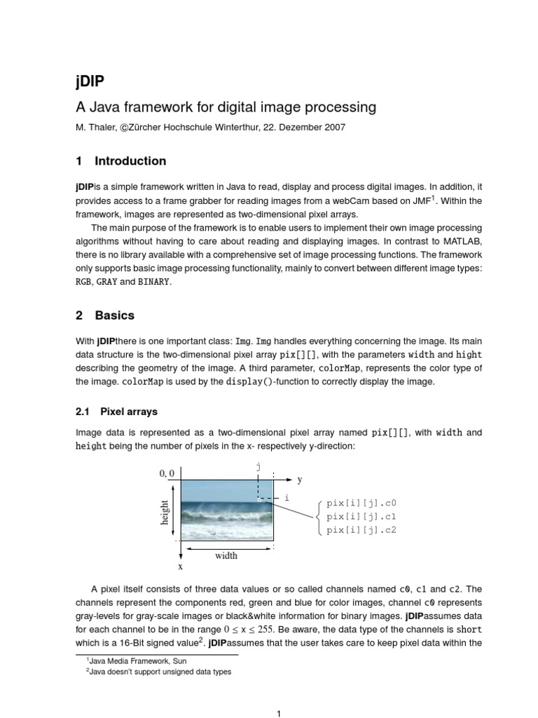 A Java Framework For Digital Image Processing | PDF | Pixel | Data Type