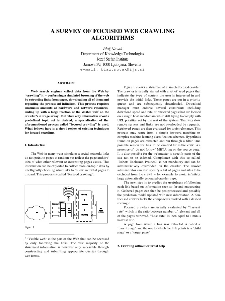 Focused Web Crawling Algorithms Review | PDF | Search Engine ...