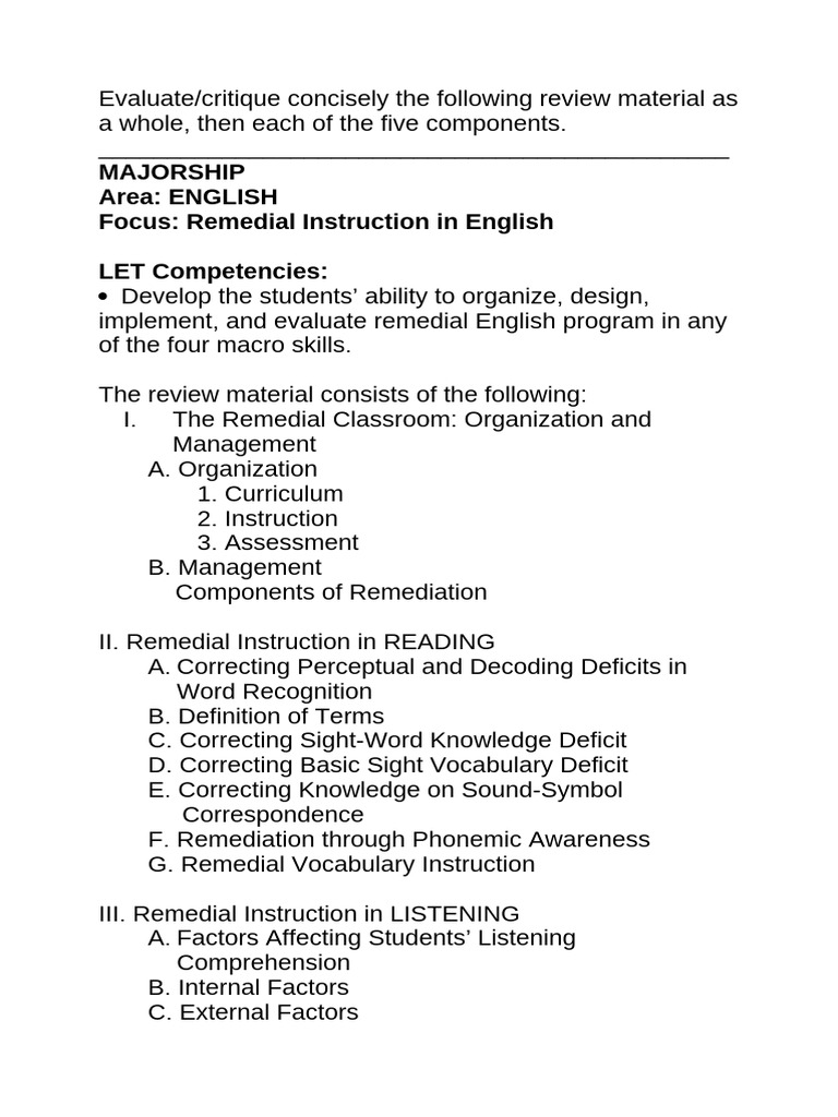Remedial instruction in english let competencies pdf syllable
