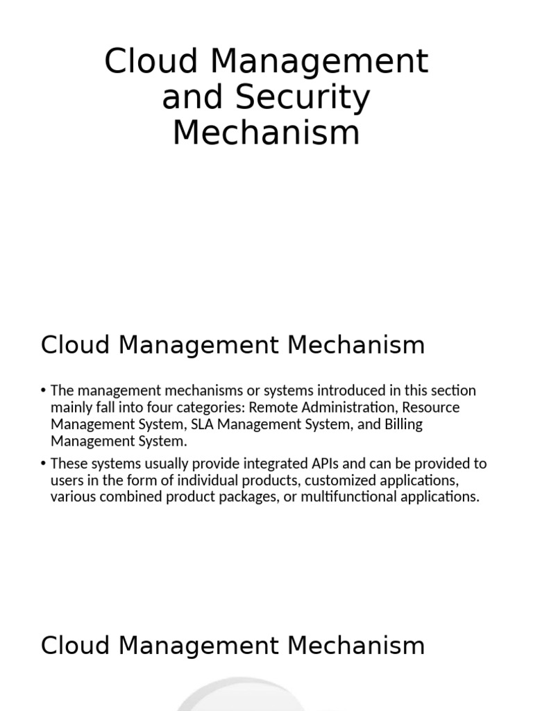 3 Cloud Management and Security Mechanism | PDF