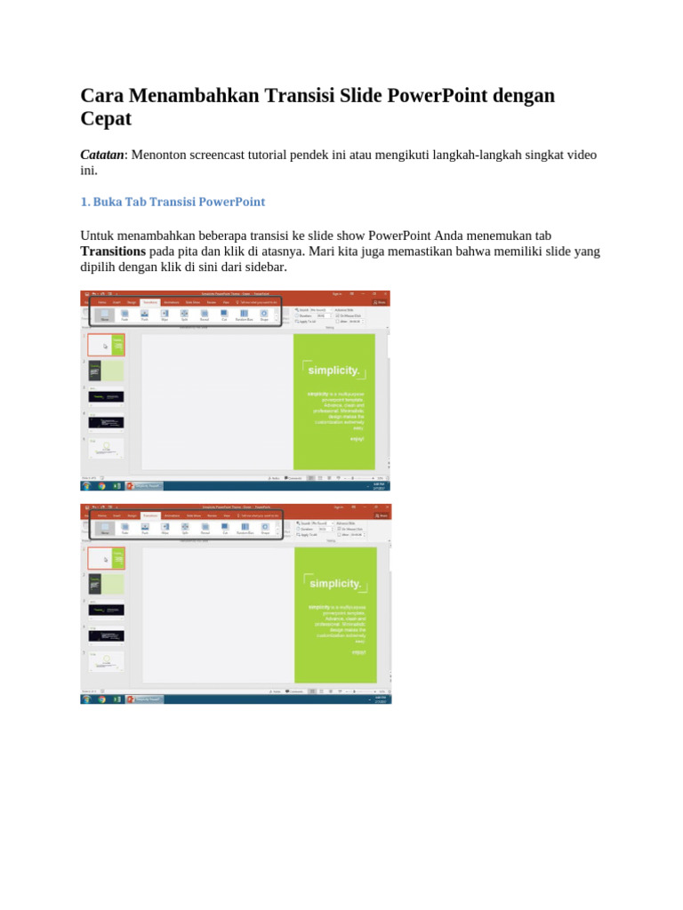 Cara Menambahkan Transisi Slide Pdf