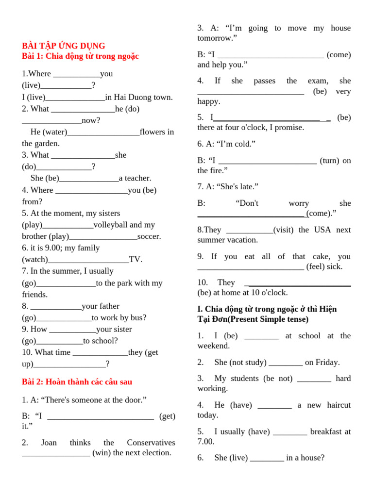 Ngu phap bai tap cac thi trong tieng anh lop 6 co dap an pdf