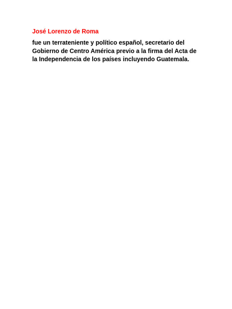 José Lorenzo de Roma | PDF