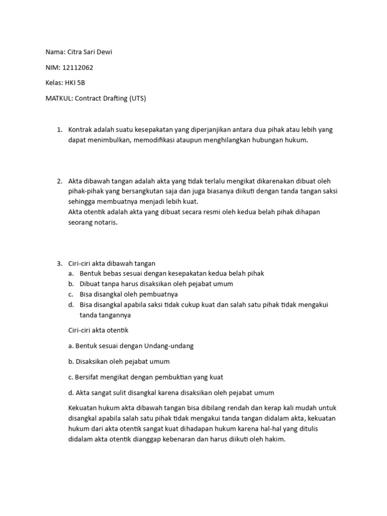 Citra Sari Dewi UTS | PDF