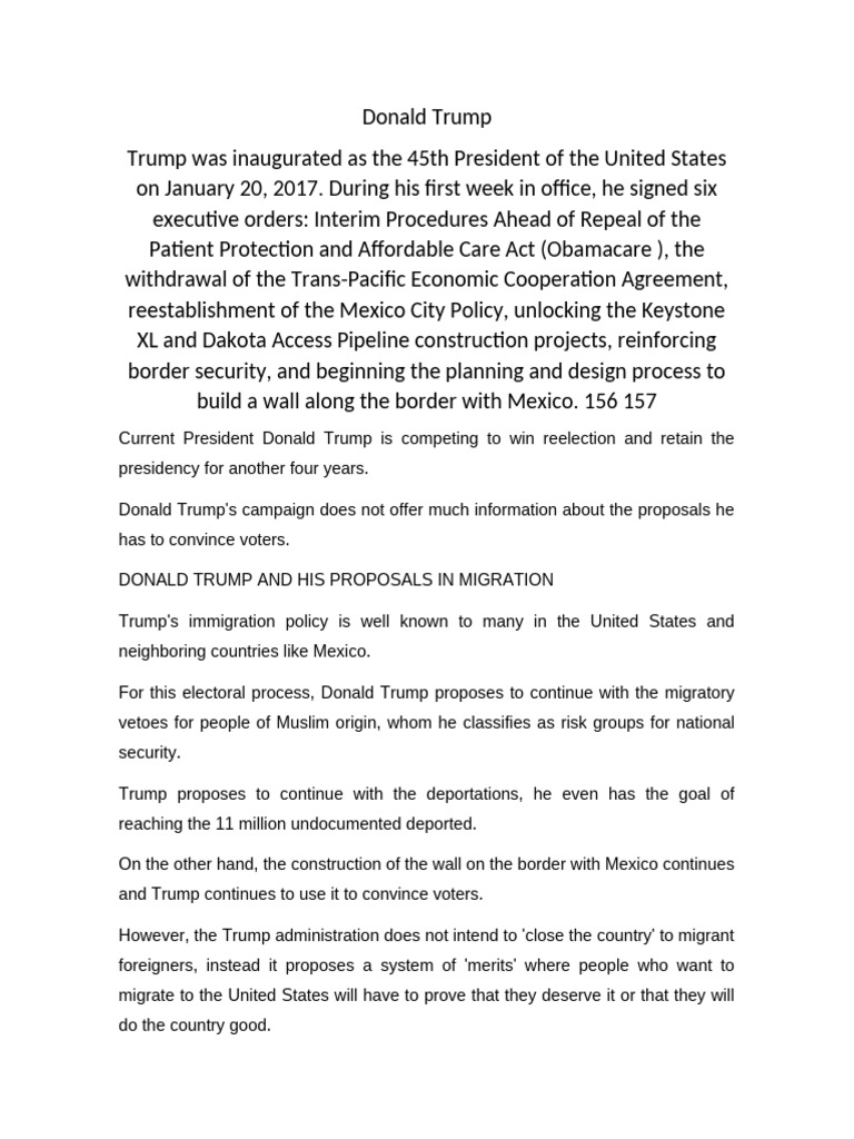 Donald Trump Pdf