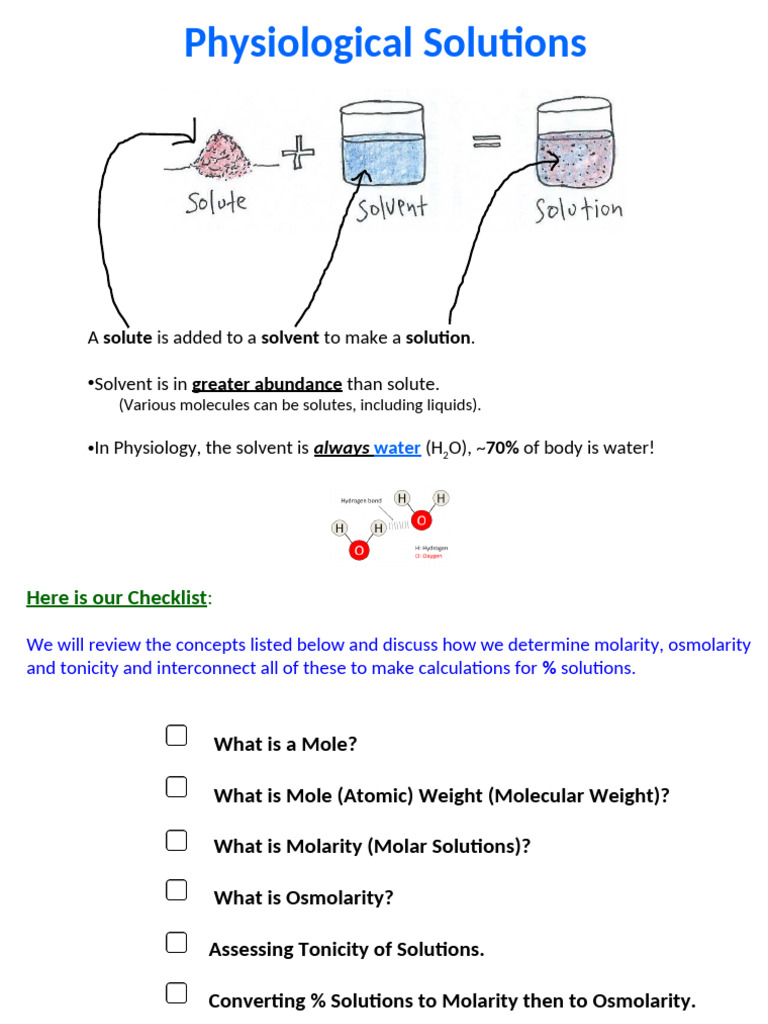 #19 Solutions and Osmolarity | PDF