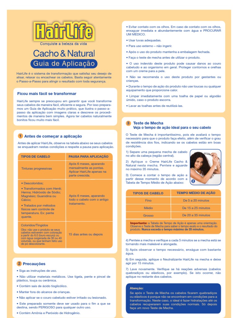 Guia De Aplicacao Cacho Natural Hair Life Embalagem E