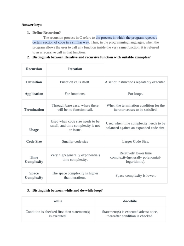 Answer keys for Dand DS | PDF