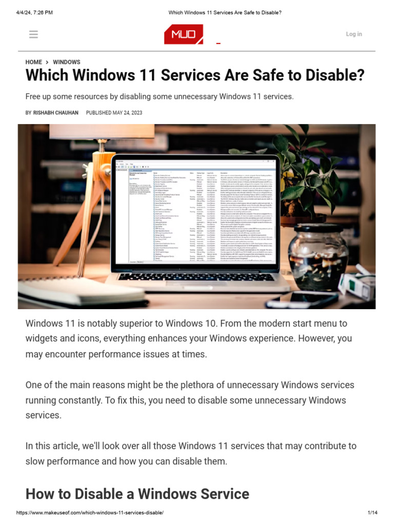 Which Windows 11 Services Are Safe To Disable Pdf