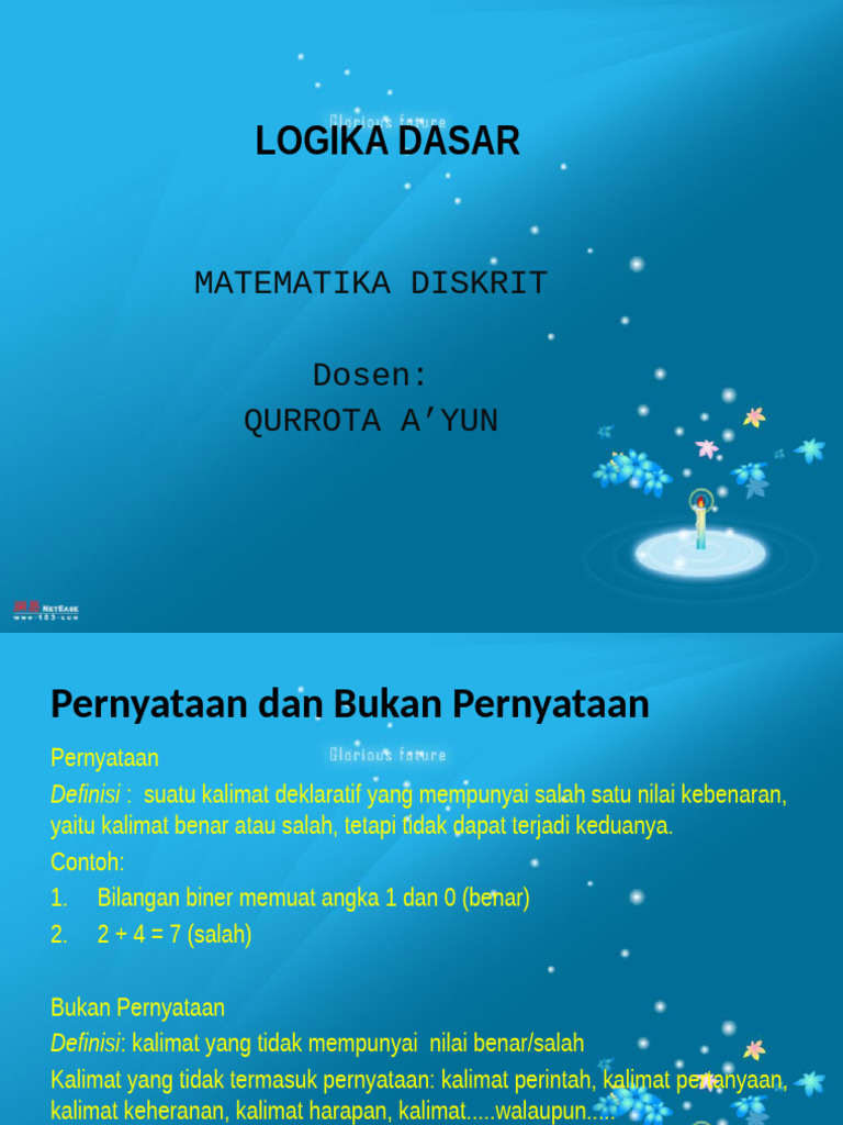 Logika Dasar dalam Matematika Diskrit | PDF