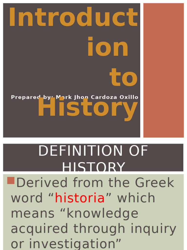Introductiontohistory 181011020901 | PDF