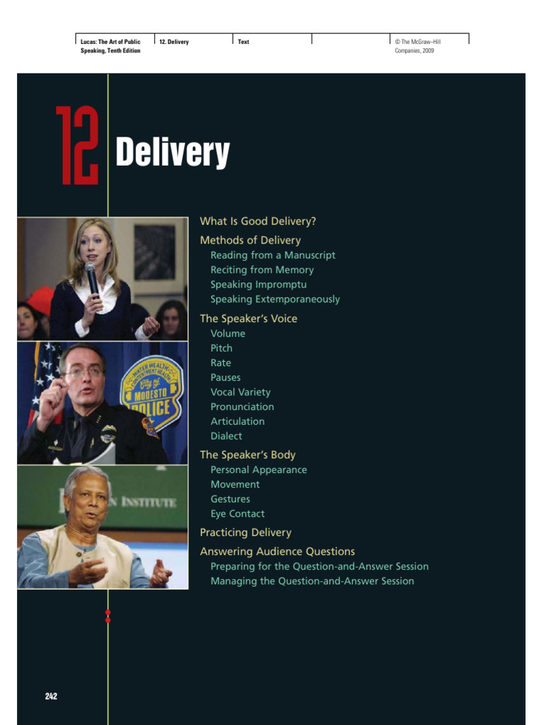 Art of Public Speaking, Chapter 12 | PDF