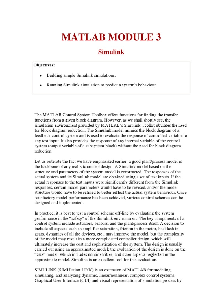 Matlab Module 3 | PDF | Control System | Matlab